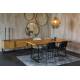 Lot de 2 Chaises Darby Noir Dutchbone Duo d'Assises de Table Sièges Modernes en Métal et Tissu Noir 45x58x93cm