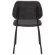 Lot de 2 Chaises Darby Noir Dutchbone Duo d'Assises de Table Sièges Modernes en Métal et Tissu Noir 45x58x93cm