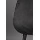 Lot de 2 Chaises Darby Noir Dutchbone Duo d'Assises de Table Sièges Modernes en Métal et Tissu Noir 45x58x93cm