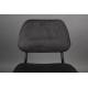 Lot de 2 Chaises Darby Noir Dutchbone Duo d'Assises de Table Sièges Modernes en Métal et Tissu Noir 45x58x93cm
