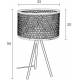 Lampe de Table Isla Bamboo Woody Luminaire sur Trépied Eclairage Moderne en Métal Noir et Bambou Naturel et Noir 55x33x33cm