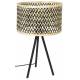 Lampe de Table Isla Bamboo Woody Luminaire sur Trépied Eclairage Moderne en Métal Noir et Bambou Naturel et Noir 55x33x33cm