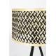 Lampe de Table Isla Bamboo Woody Luminaire sur Trépied Eclairage Moderne en Métal Noir et Bambou Naturel et Noir 55x33x33cm