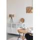 Lampe de Table Isla Bamboo Woody Luminaire sur Trépied Eclairage Moderne en Métal Noir et Bambou Naturel et Noir 55x33x33cm