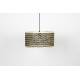 Suspension Petite Isla Bamboo Woody Luminaire Moderne Eclairage en Métal Noir et Bambou Naturel et Noir 33x33x153cm