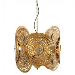 Suspension Qena Athezza Luminaire à Suspendre Eclairage en Métal Couleur Gold 50x50x51cm