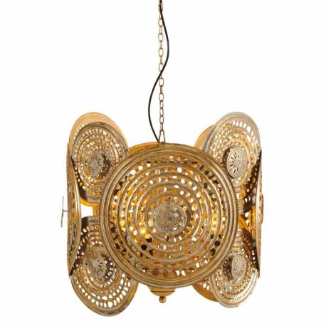 Suspension Qena Athezza Luminaire à Suspendre Eclairage en Métal Couleur Gold 50x50x51cm