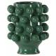 Céramique de Décoration Grappa Verte Athezza Vase Décoration à Poser en Grès 18,7x18,7x24cm