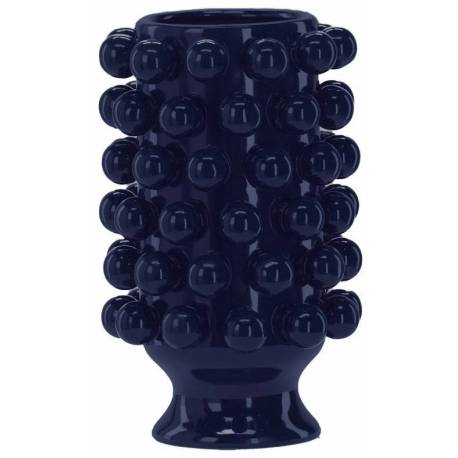 Céramique de Décoration Grappa Bleue Athezza Vase Décoration à Poser en Grès 24,5x24,5x40cm