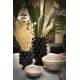 Céramique de Décoration Grappa Noire Athezza Vase Décoration à Poser en Grès 18,7x18,7x24cm