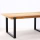 Table Extensible Sierra Athezza Table de Salle à Manger en Bois Naturel et Métal Noir 78x90x180-260cm