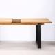 Table Extensible Sierra Athezza Table de Salle à Manger en Bois Naturel et Métal Noir 78x90x180-260cm
