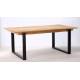 Table Extensible Sierra Athezza Table de Salle à Manger en Bois Naturel et Métal Noir 78x90x180-260cm