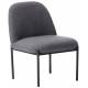 Fauteuil Derby Gris Athezza Assise de Salon Siège Art Déco en Métal Noir et Tissu Gris 56x66x74cm