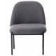 Fauteuil Derby Gris Athezza Assise de Salon Siège Art Déco en Métal Noir et Tissu Gris 56x66x74cm