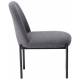 Fauteuil Derby Gris Athezza Assise de Salon Siège Art Déco en Métal Noir et Tissu Gris 56x66x74cm