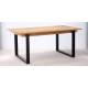 Table Extensible Sierra Athezza Table de Salle à Manger en Bois Naturel et Métal Noir 78x90x160-220cm