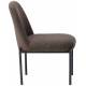 Fauteuil Derby Brun Athezza Assise de Salon Siège Art Déco en Métal Noir et Tissu Brun 56x66x74cm