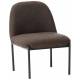 Fauteuil Derby Brun Athezza Assise de Salon Siège Art Déco en Métal Noir et Tissu Brun 56x66x74cm