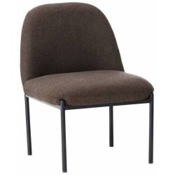 Fauteuil Derby Brun Athezza Assise de Salon Siège Art Déco en Métal Noir et Tissu Brun 56x66x74cm