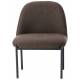 Fauteuil Derby Brun Athezza Assise de Salon Siège Art Déco en Métal Noir et Tissu Brun 56x66x74cm