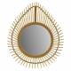 Miroir Bambou Larme Athezza Décoration Murale Bohème Glace Amande en Verre et Bambou Naturel 2x65x78cm