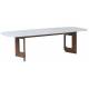 Table Repas Manre Athezza Table de Repas en Chêne et Pierre Frittée 75x108x268cm