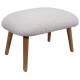 Pouf Tabouret Névez Athezza Repose Pieds Assise d'Appoint en Bois et Tissu Bouclettes Blanc 40x40x60cm