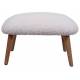 Pouf Tabouret Névez Athezza Repose Pieds Assise d'Appoint en Bois et Tissu Bouclettes Blanc 40x40x60cm
