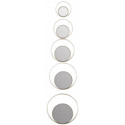 Set de 5 Miroirs Croissant Lune Athezza 5 Glaces Murales Décoration en Métal Doré 5 Diamètres