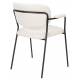 Lot de 2 Fauteuils de Table Jolien Woody Duo de Chaises Assises en Métal Noir et Tissu Bouclettes Blanc 56x60,5x78cm