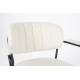 Lot de 2 Fauteuils de Table Jolien Woody Duo de Chaises Assises en Métal Noir et Tissu Bouclettes Blanc 56x60,5x78cm