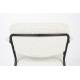 Lot de 2 Fauteuils de Table Jolien Woody Duo de Chaises Assises en Métal Noir et Tissu Bouclettes Blanc 56x60,5x78cm