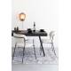 Lot de 2 Fauteuils de Table Jolien Woody Duo de Chaises Assises en Métal Noir et Tissu Bouclettes Blanc 56x60,5x78cm