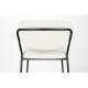 Duo de Tabourets de Comptoir Jolien Woody Chaises de Bar Sièges Hauts en Métal Noir et Tissu Bouclettes Blanc 48x54x89cm