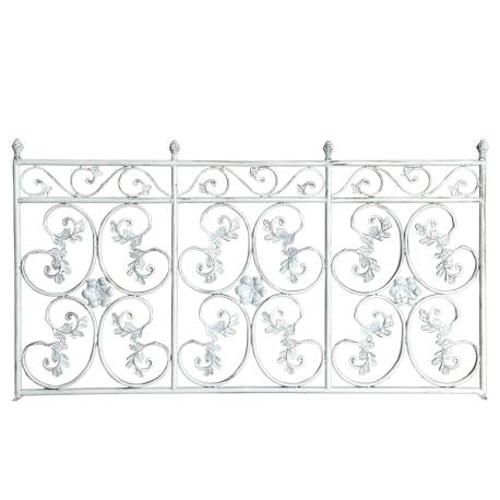 Clôture de Jardin Grille Barrière Garde Corps intérieur Extérieur Fer et Fonte Blanc 4x81,5x148cm