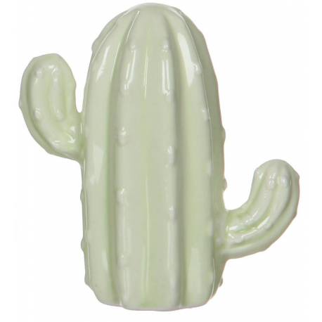 Cactus Figurine à Poser Décoration Minimaliste Objet Déco en Céramique Blanc 4,5x8x9cm