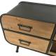 Meuble TV Cargo Enfilade Indus Meuble de Rangement Buffet en Pin Naturel et Métal Gris Anthracite 37x50x141cm
