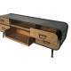 Meuble TV Cargo Enfilade Indus Meuble de Rangement Buffet en Pin Naturel et Métal Gris Anthracite 37x50x141cm