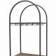 Armoire à Vin Cargo Etagère Colonne Meuble de Rangement Bar en Métal Gris Anthracite et Pin Naturel 38x54x165cm