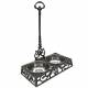 Gamelle Chien-Chat Double Abreuvoir sur Pied en Fonte Marron et Inox 22x41,5x60cm