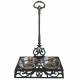 Gamelle Chien-Chat Double Abreuvoir sur Pied en Fonte Marron et Inox 22x41,5x60cm