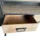 Meuble TV Cargo Meuble de Rangement Style Industriel Enfilade en Métal Gris Anthracite et Pin Naturel 37x64x140cm