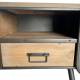 Meuble TV Cargo Meuble de Rangement Style Industriel Enfilade en Métal Gris Anthracite et Pin Naturel 37x64x140cm