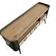 Meuble TV Cargo Meuble de Rangement Style Industriel Enfilade en Métal Gris Anthracite et Pin Naturel 37x64x140cm