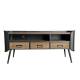 Meuble TV Cargo Meuble de Rangement Style Industriel Enfilade en Métal Gris Anthracite et Pin Naturel 37x64x140cm