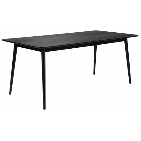 Table à Manger Fabio Noir Woody Table de Repas Rectangulaire en Bois Plaqué Frêne Noir 75x90x180cm