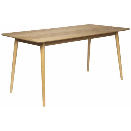 Table à Manger Fabio Naturel Woody Table de Repas Rectangulaire en Bois Plaqué Chêne Naturel 75x90x180cm