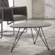 Table de Salon 3D Texture Hinsk Table d'Appoint forme Galet en Métal Noir 42x60x90cm