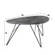 Table de Salon 3D Texture Hinsk Table d'Appoint forme Galet en Métal Noir 42x60x90cm